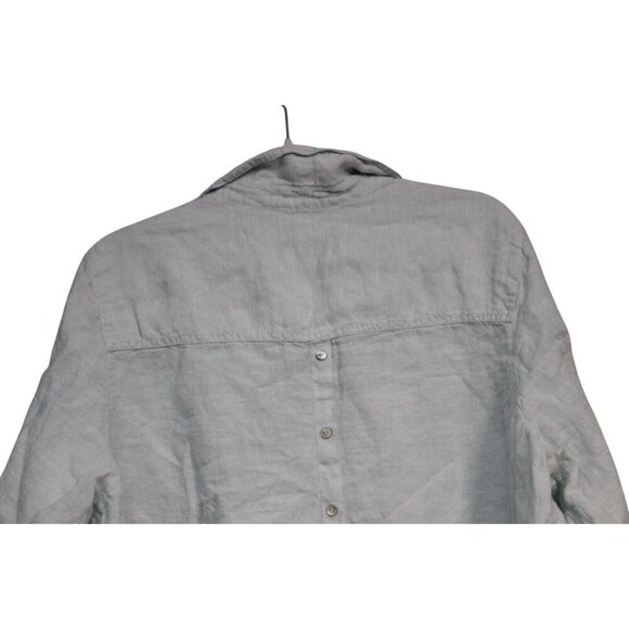 Tahari Blouse 2X 100% Linen Pastel Blue Pullover Beach Coastal Lagenlook Boho - Picture 9 of 11